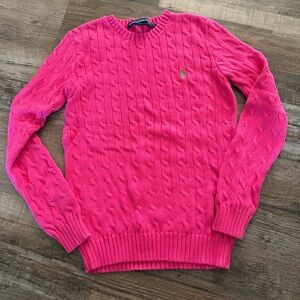 Ralph Lauren Sport Pink Cable Knit Sweater- Medium
